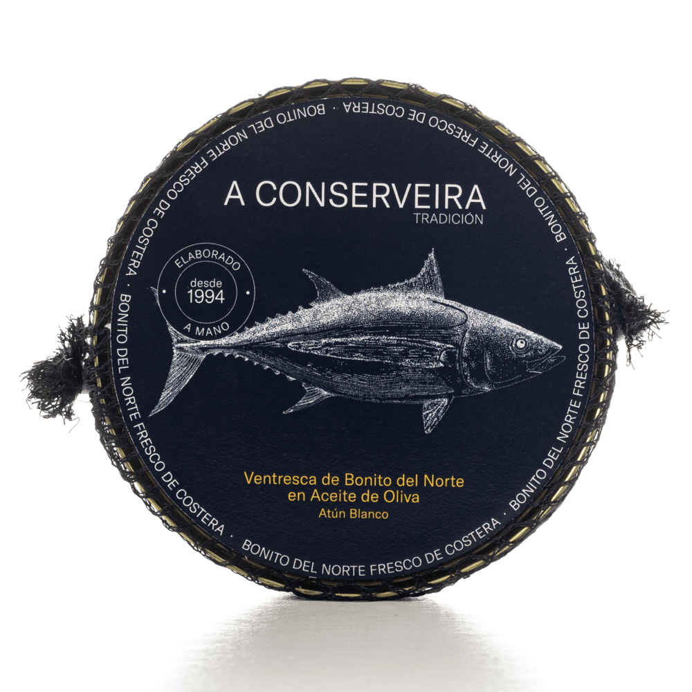 VENTRESCA DE BONITO DEL NORTE FRESCO DE COSTERA EN ACEITE DE OLIVA (ATÚN BLANCO)